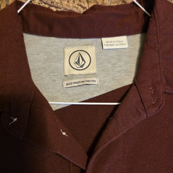 Volcom Men's Maroon Polo Shirt - Picture 3 of 3